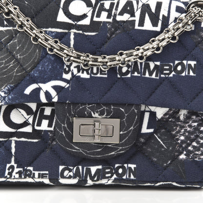 Chanel Jersey Quilted Graffiti Reissue Mini Flap Navy Blue 10 of 10