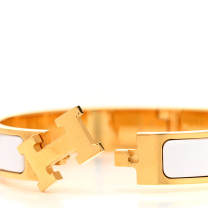Hermes Enamel Narrow Clic Clac H Bracelet GM White 5 of 6