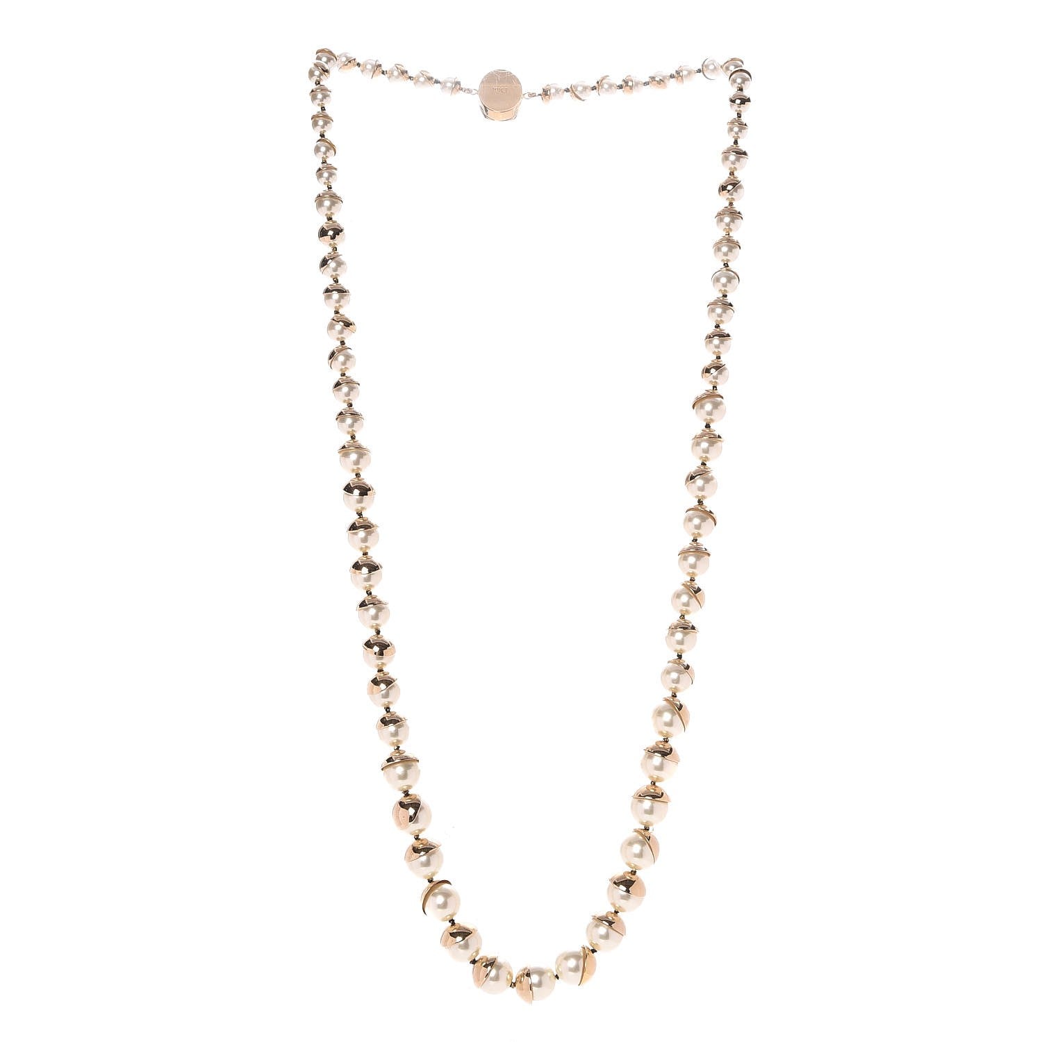 Christian Dior Pearl Mise en Tribal Necklace Gold 3 of 5