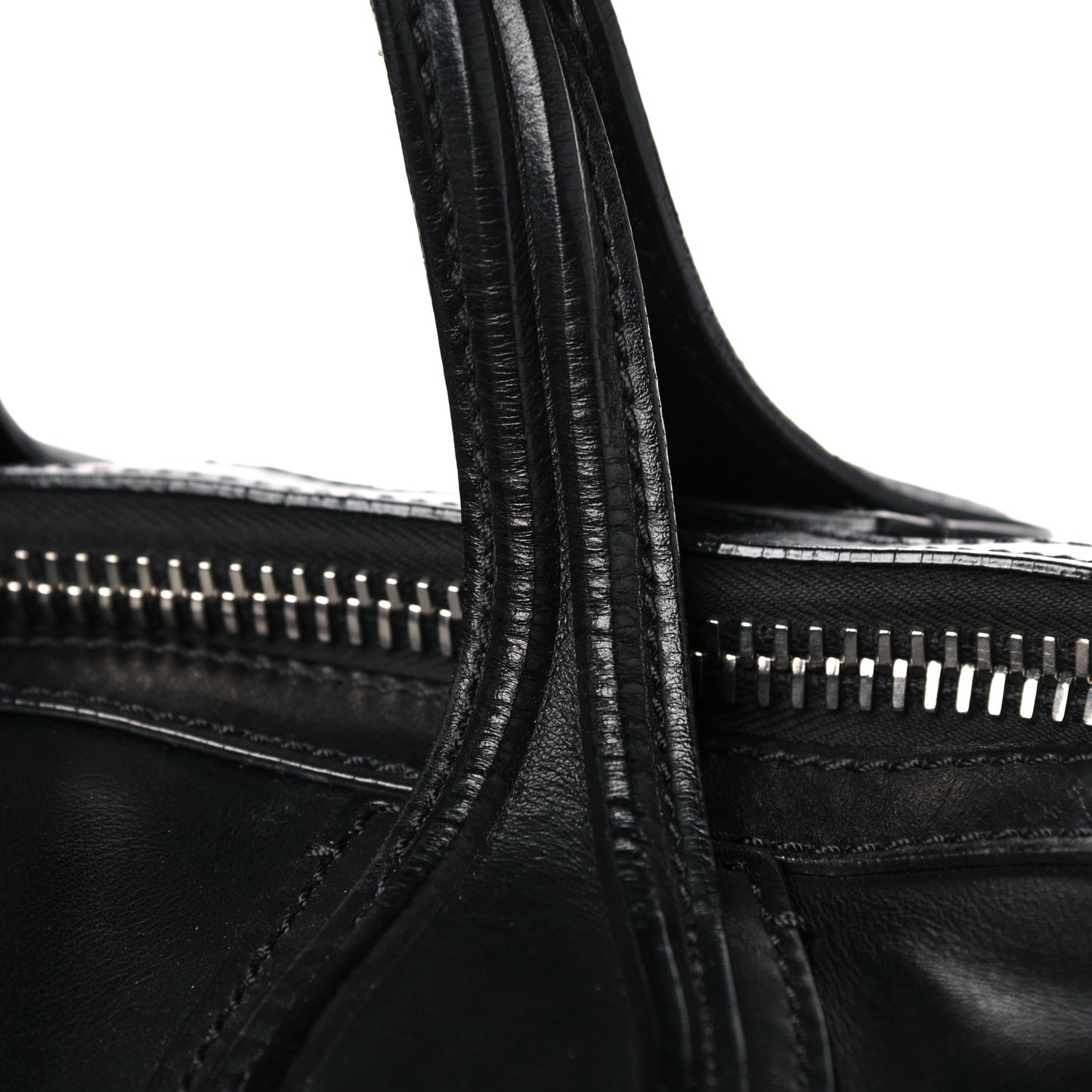 Waxed Calfskin Medium Nightingale Logo Strap Black