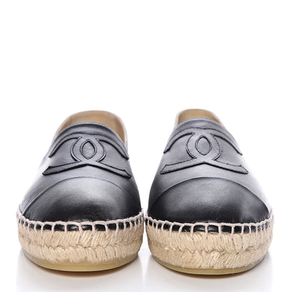 Chanel Lambskin CC Espadrilles 37 Black 2 of 11