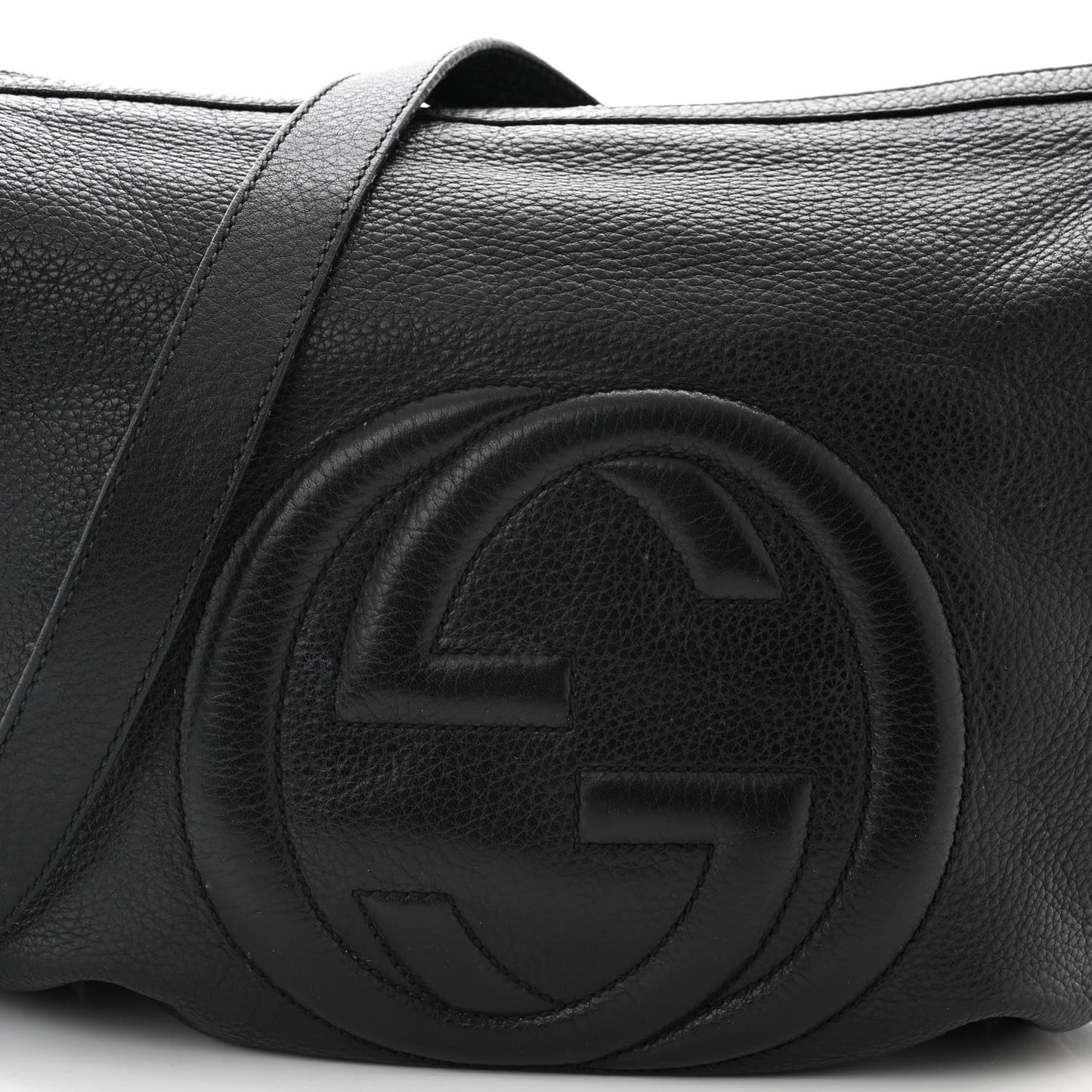 Pebbled Calfskin Medium Soho Hobo Black