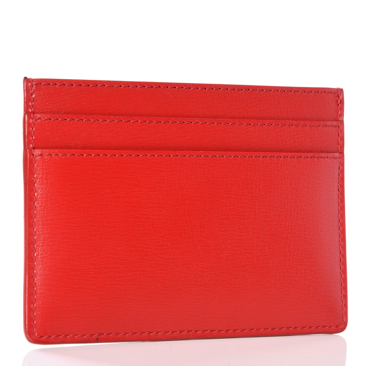 Calfskin Monogram Credit Card Case Red