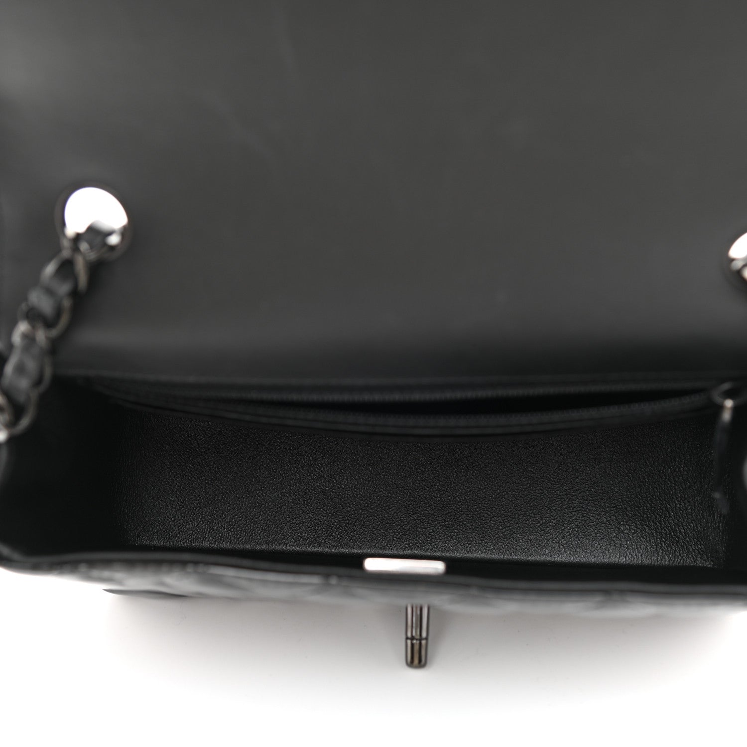 Chanel Patent Calfskin Quilted Mini Rectangular Flap So Black 5 of 10