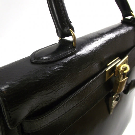 Box Leather Kelly 35 Black