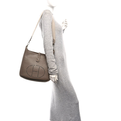 Hermes Taurillon Clemence Evelyne II GM Etoupe 2 of 10