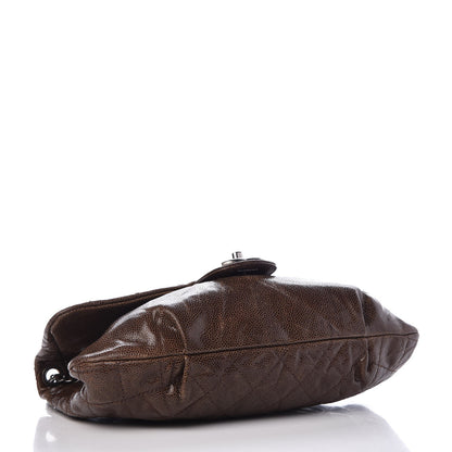 Chanel Caviar Quilted Medium Elastic Flap Brown 4 of 9