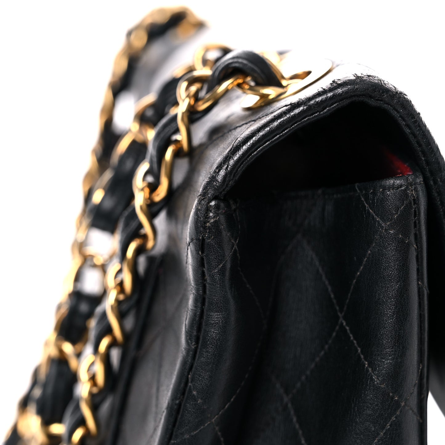 Lambskin Quilted XL Jumbo Single Flap Black