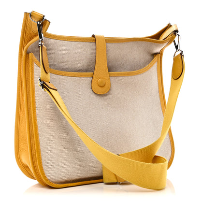 Hermes Toile Taurillon Clemence Evelyne III GM Jaune 3 of 11