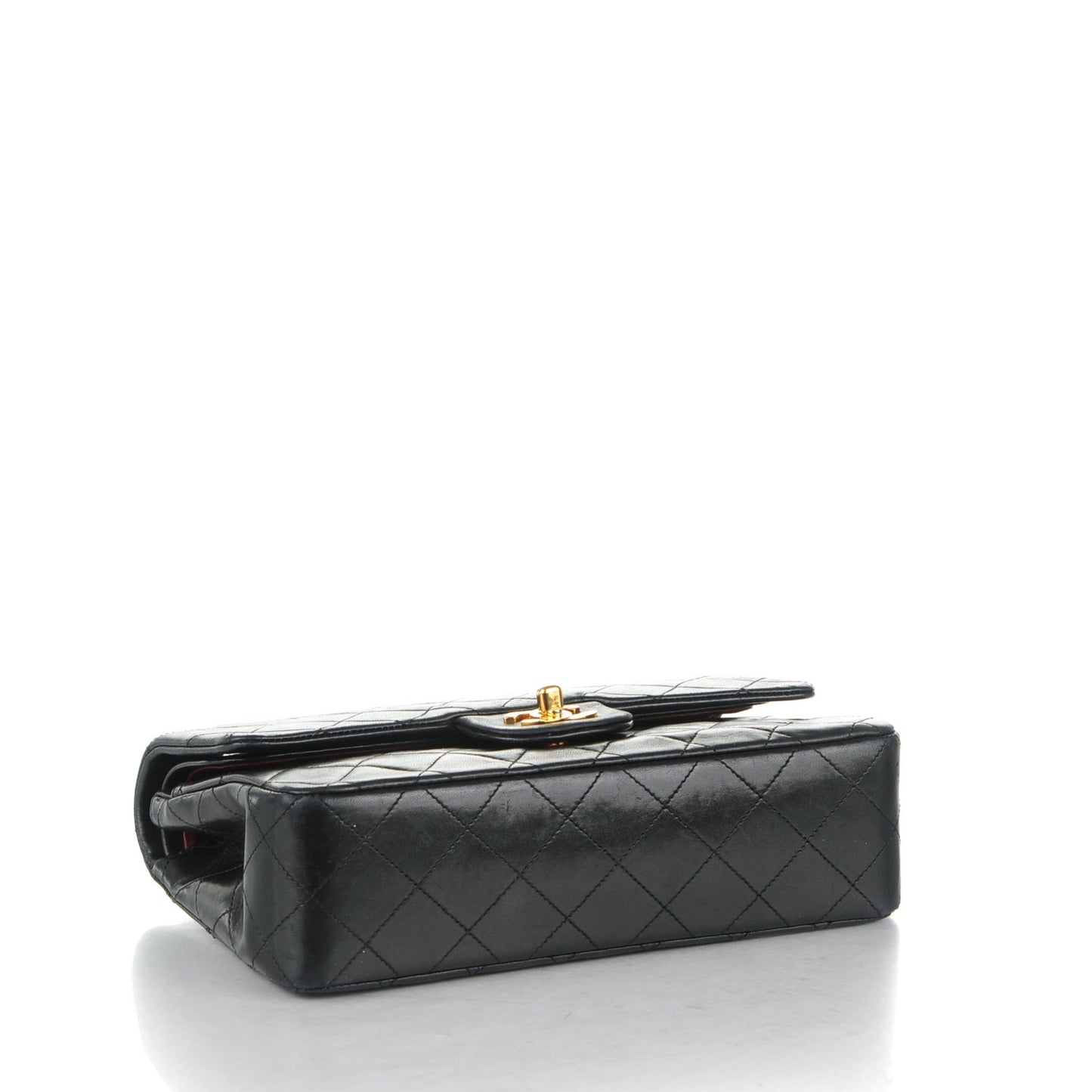 Lambskin Quilted Small Double Flap Black