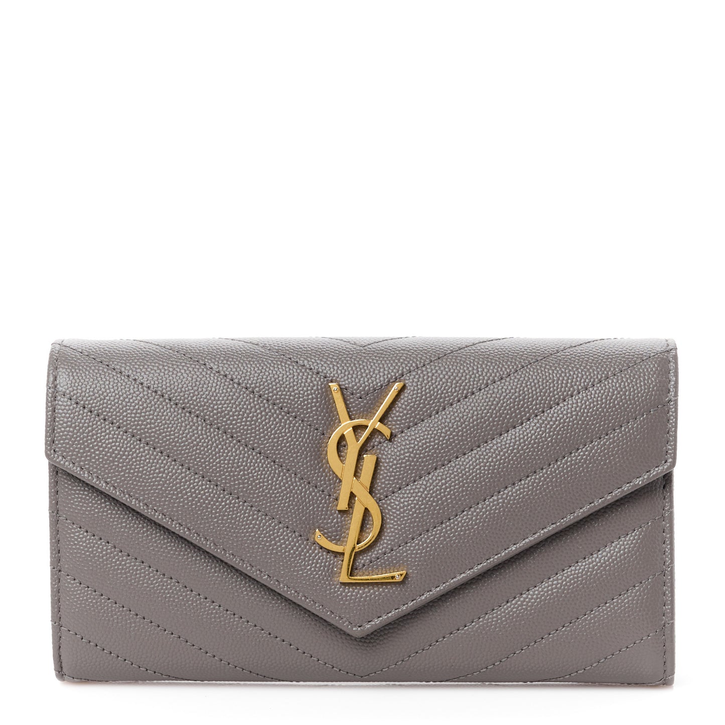 Grain De Poudre Matelasse Chevron Monogram Flap Wallet Storm