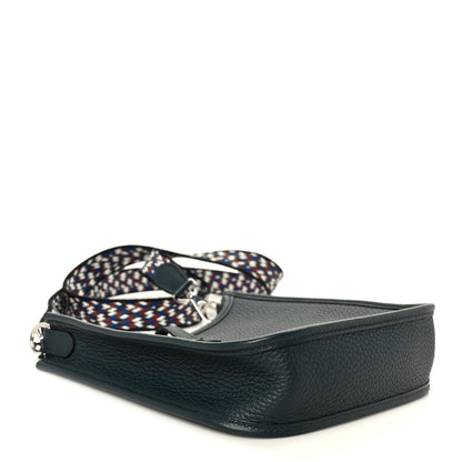 Hermes Taurillon Clemence Zigzag Evelyne TPM Vert Cypress Black Deep Bleu 4 of 11