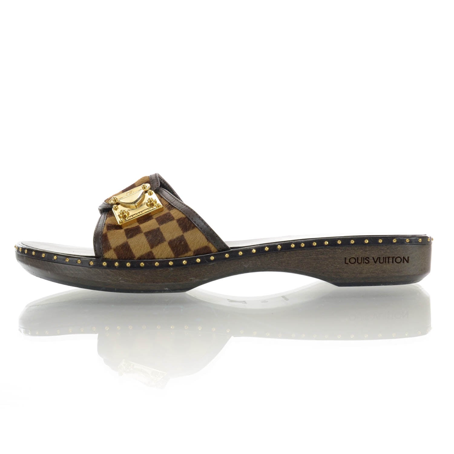 Louis Vuitton Pony Hair Damier Slides 40 1 of 5