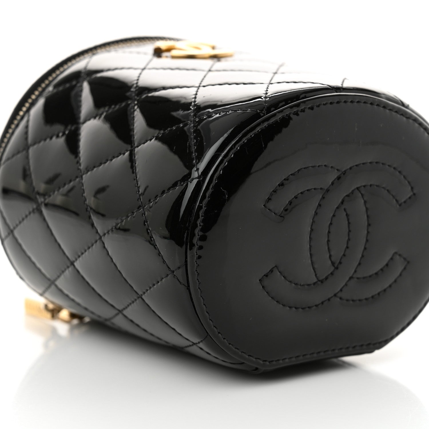 Chanel Patent Quilted Afternoon Tea Top Handle Mini Vanity Case With Chain Black 9 of 11