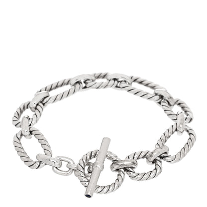 David Yurman Sterling Silver Blue Sapphire 12.5mm Cushion Link Bracelet 2 of 3