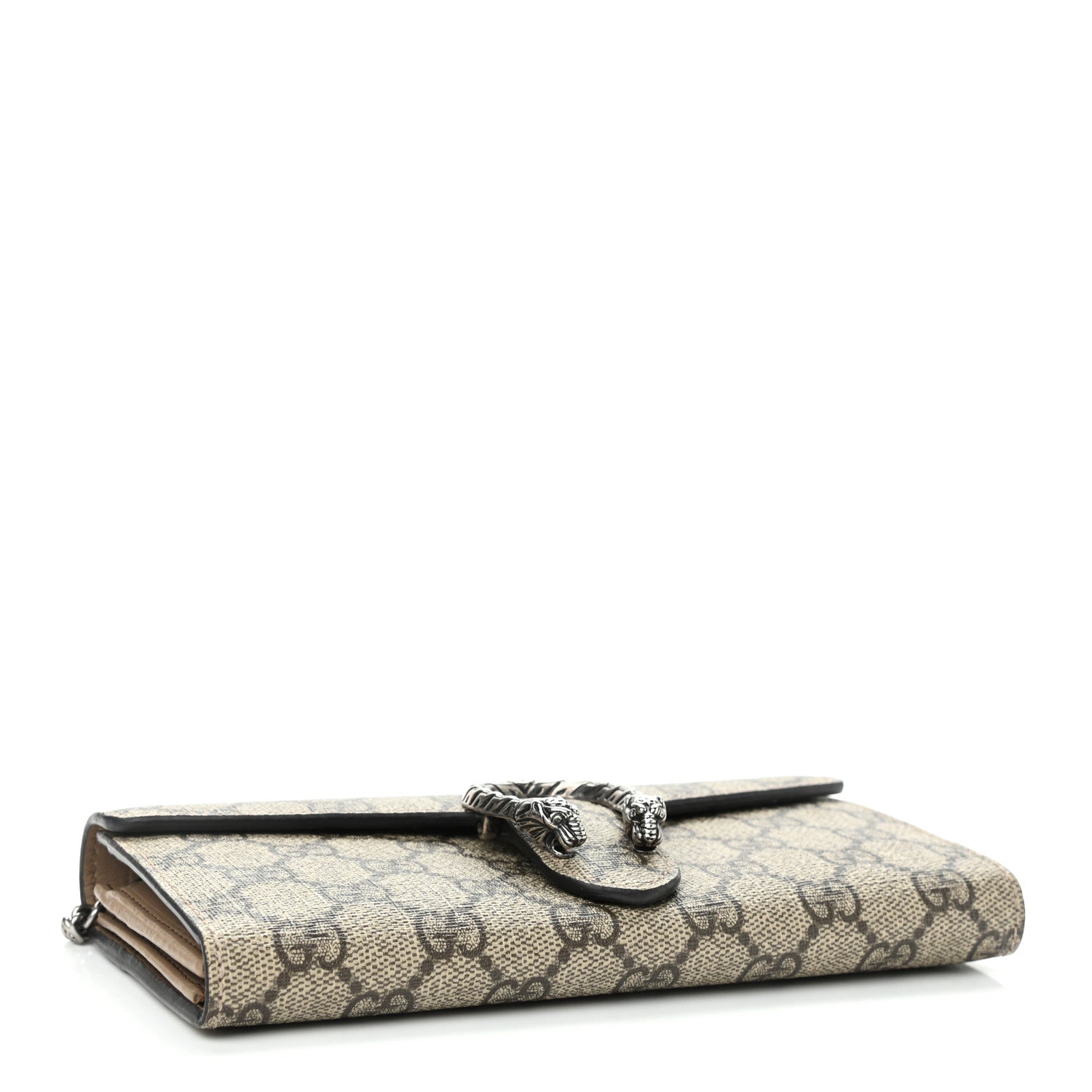 Gucci GG Supreme Monogram Dionysus Chain Clutch Wallet Beige Taupe 4 of 9