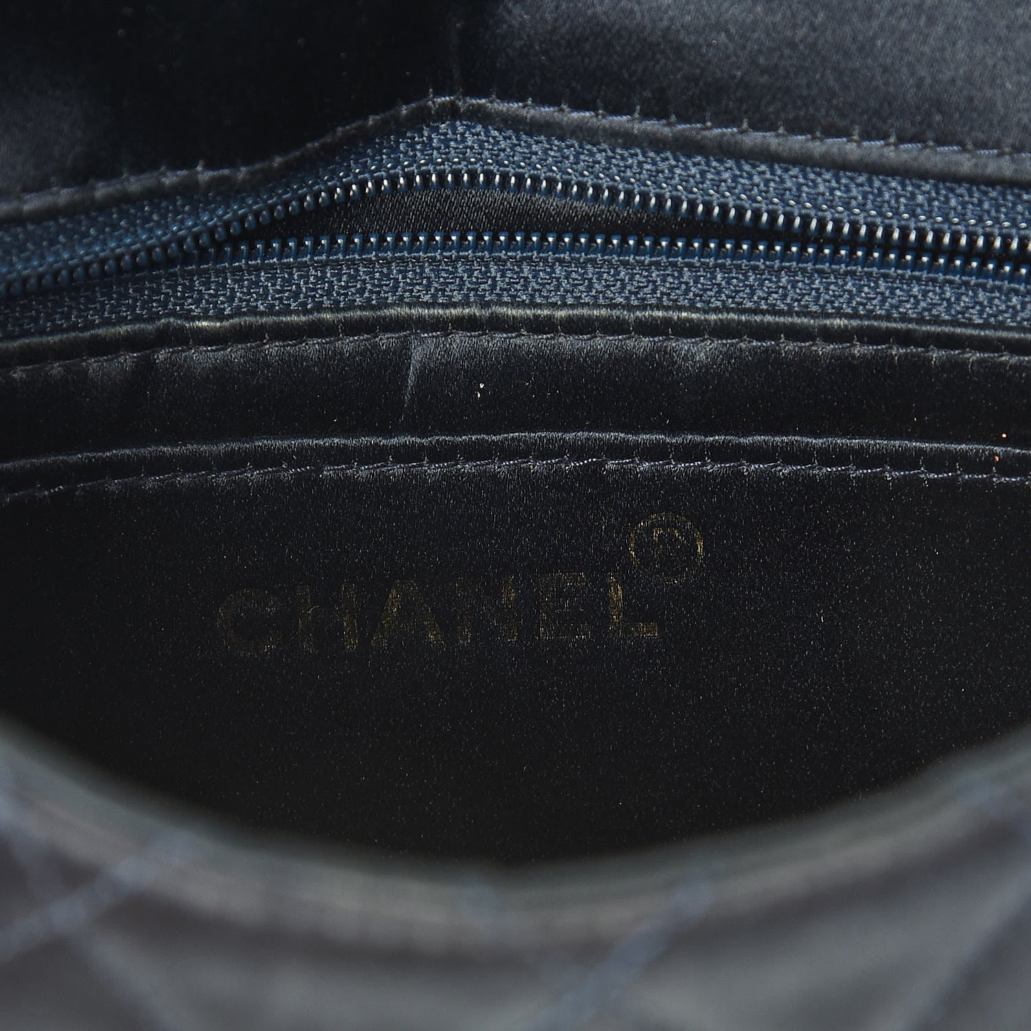 Chanel Satin Quilted Mini Evening Flap Navy 8 of 11