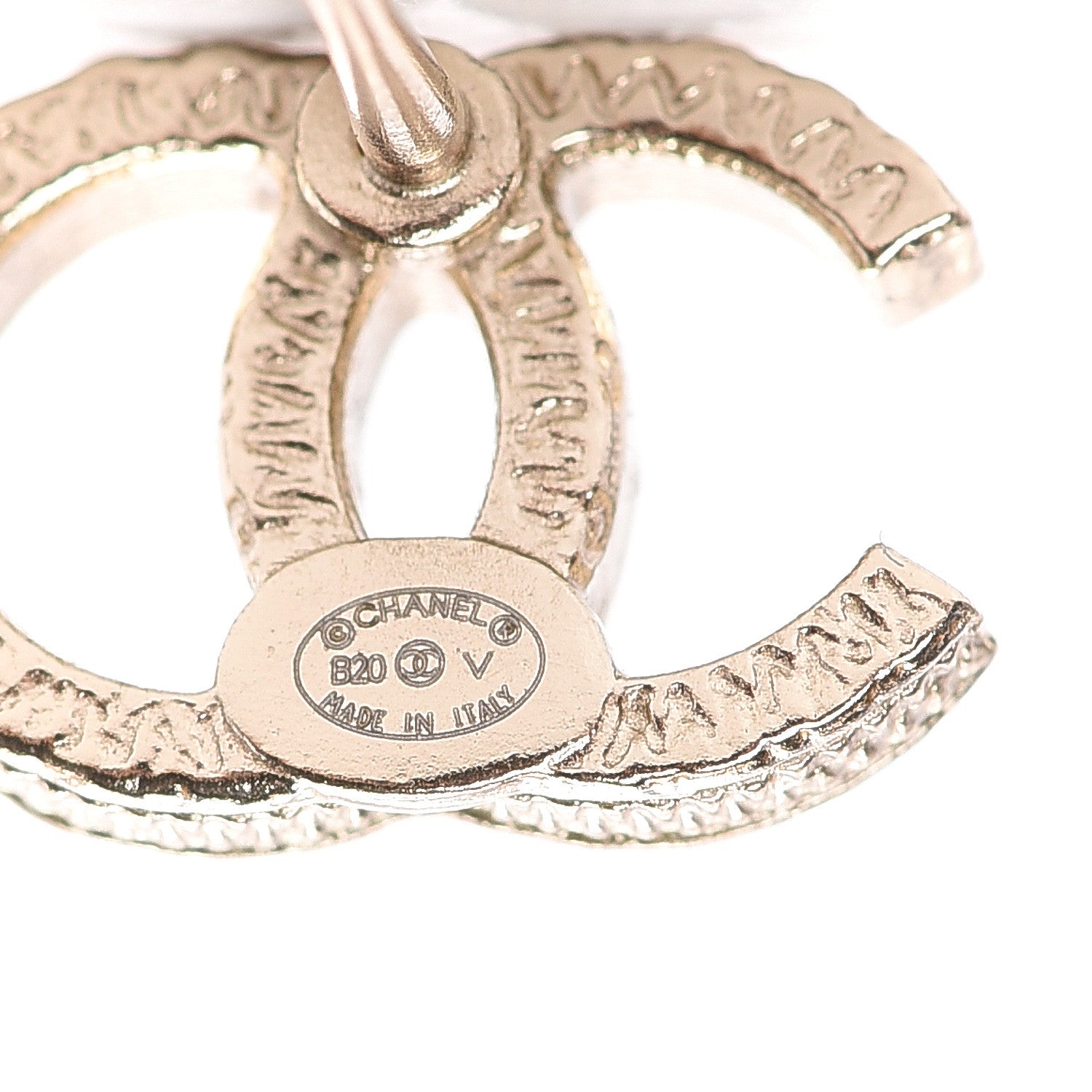 Chanel Pearl Crystal CC Earrings Gold 4 of 5