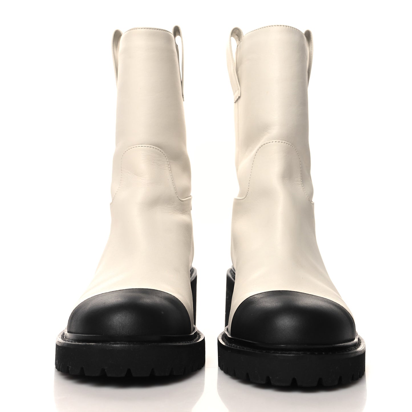 Calfskin CC Ankle Boots 38 White Black