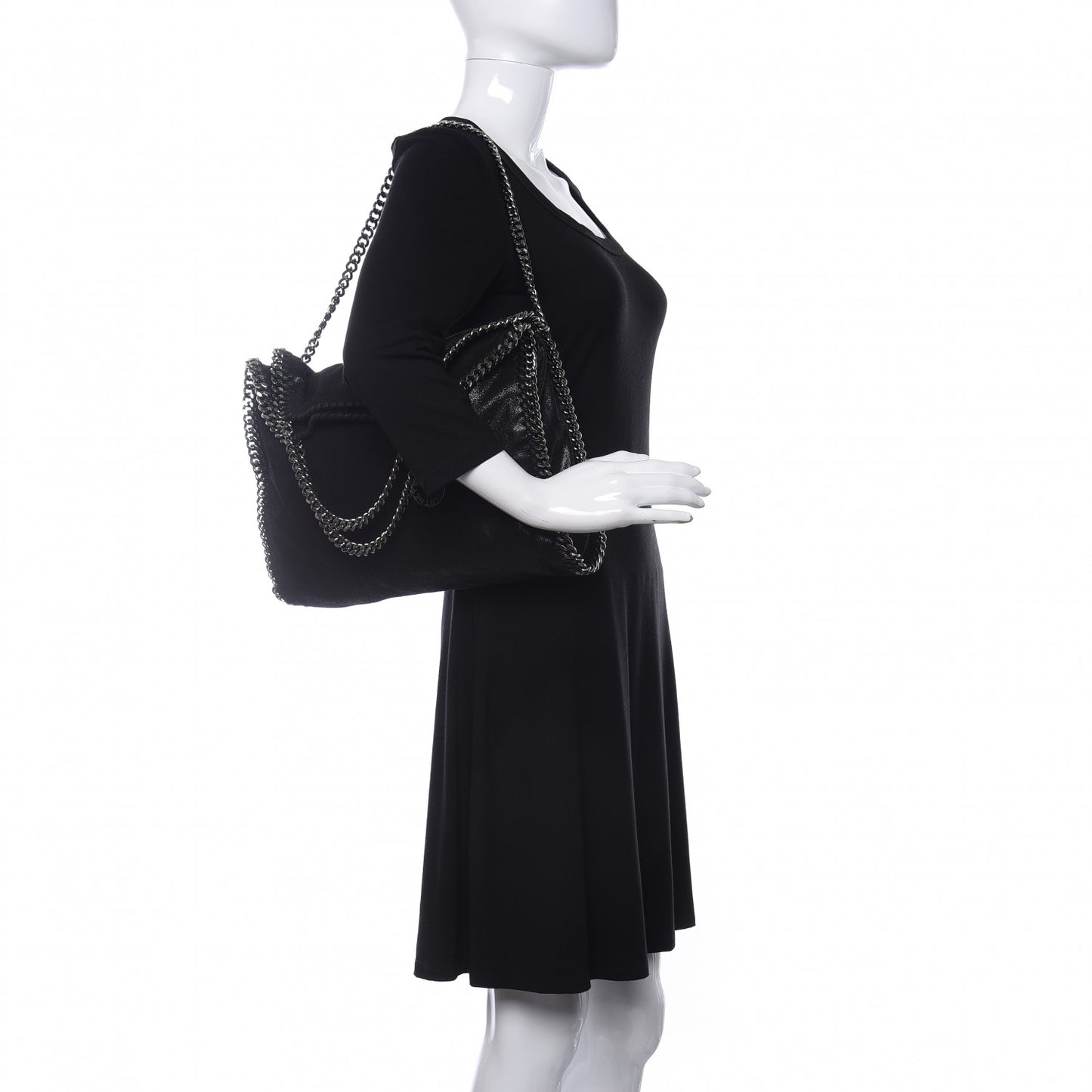 Shaggy Deer Falabella Fold Over Tote Black