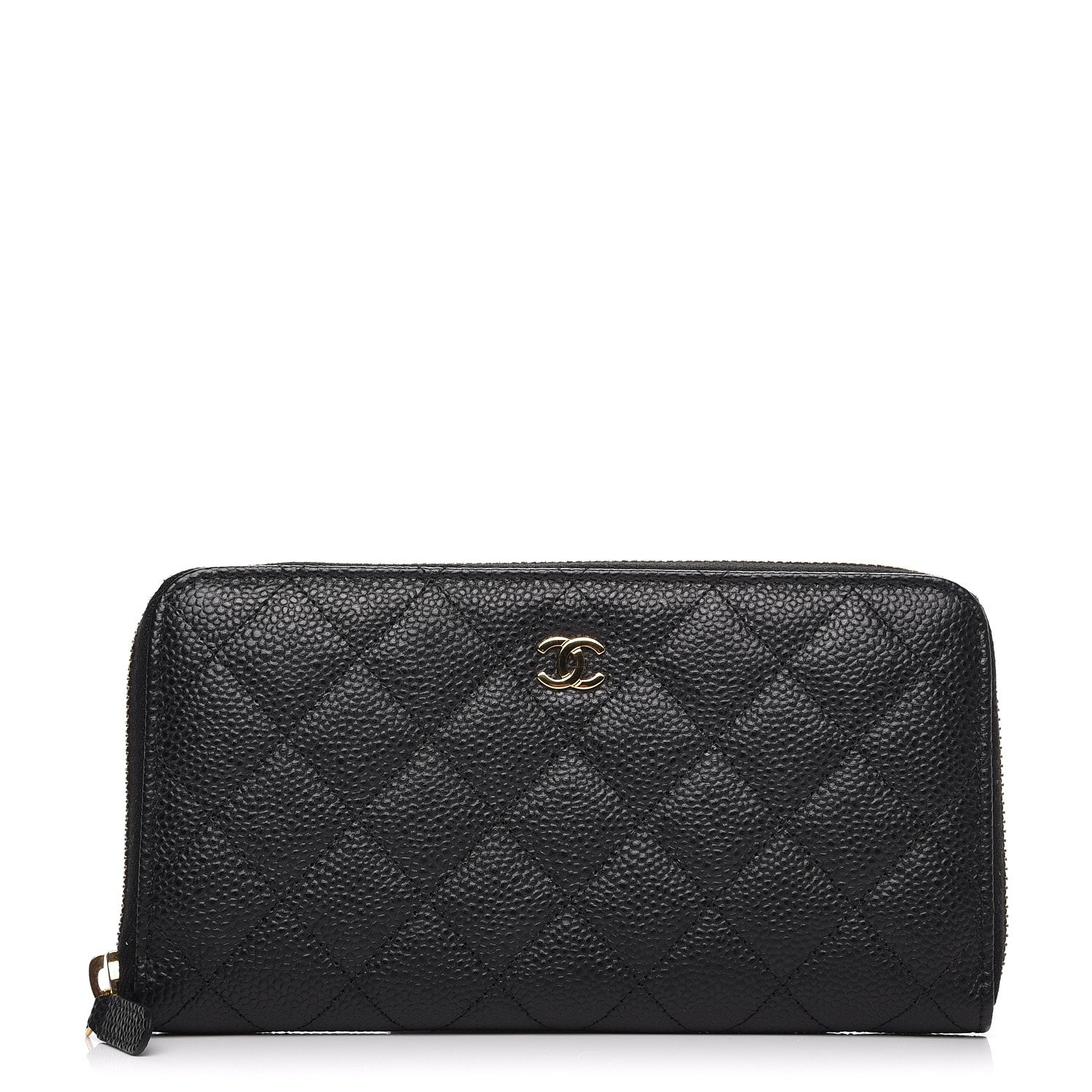 Chanel Caviar Quilted Large Gusset Zip Around Wallet Black 1 of 9