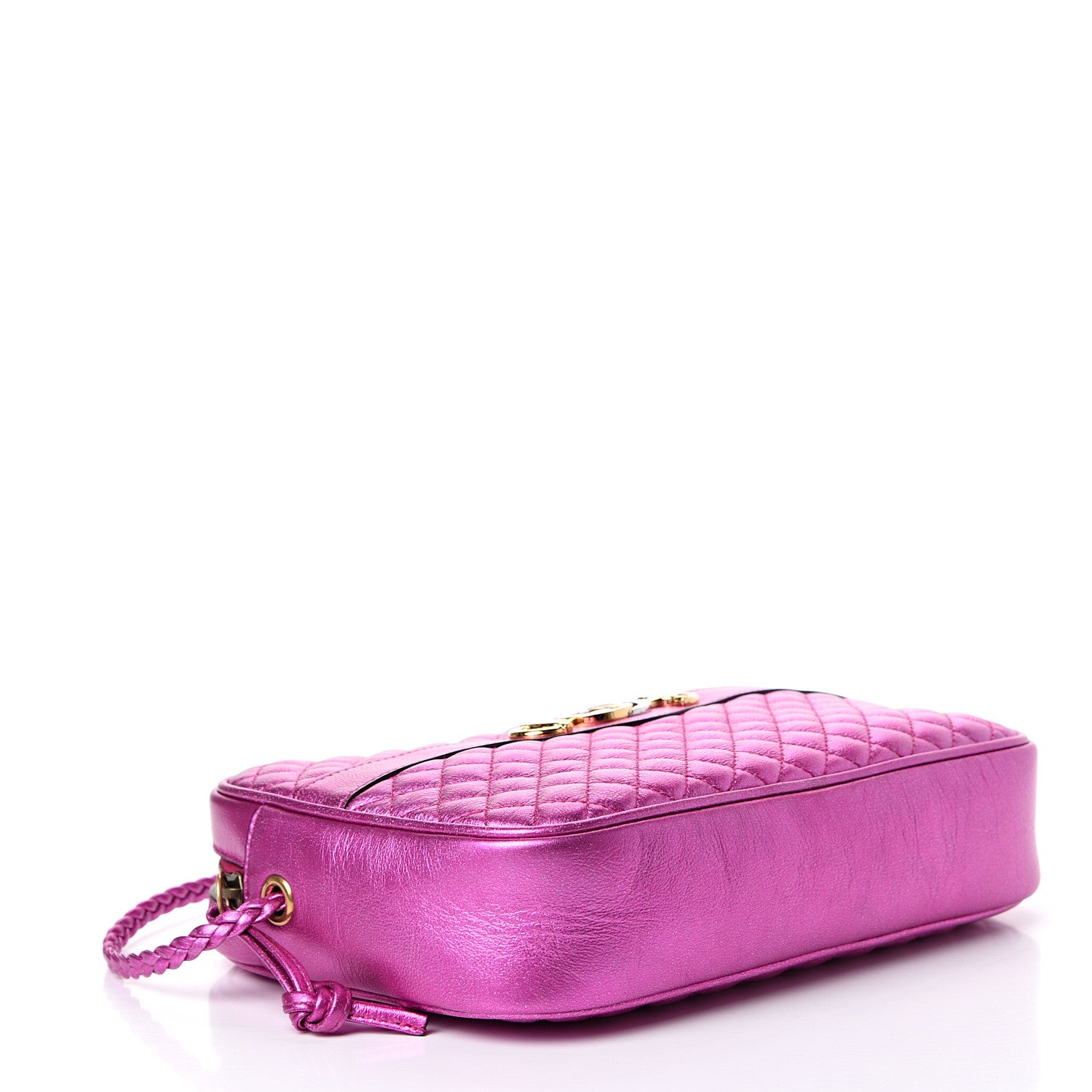 Gucci Laminated Nappa Trapuntata Small Zumi Shoulder Bag Fuxia 3 of 9