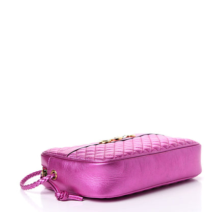 Gucci Laminated Nappa Trapuntata Small Zumi Shoulder Bag Fuxia 3 of 9