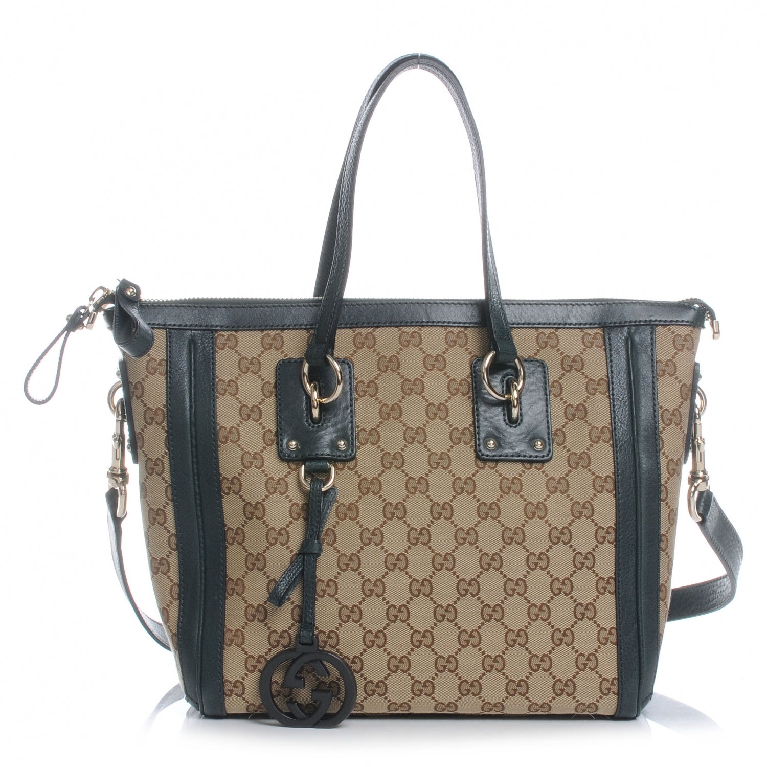 Gucci Monogram Charm Medium Top Handle Bag Green 1 of 7