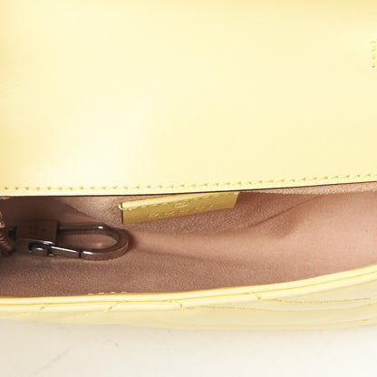 Gucci Calfskin Matelasse Super Mini GG Marmont Shoulder Bag Banana 7 of 10