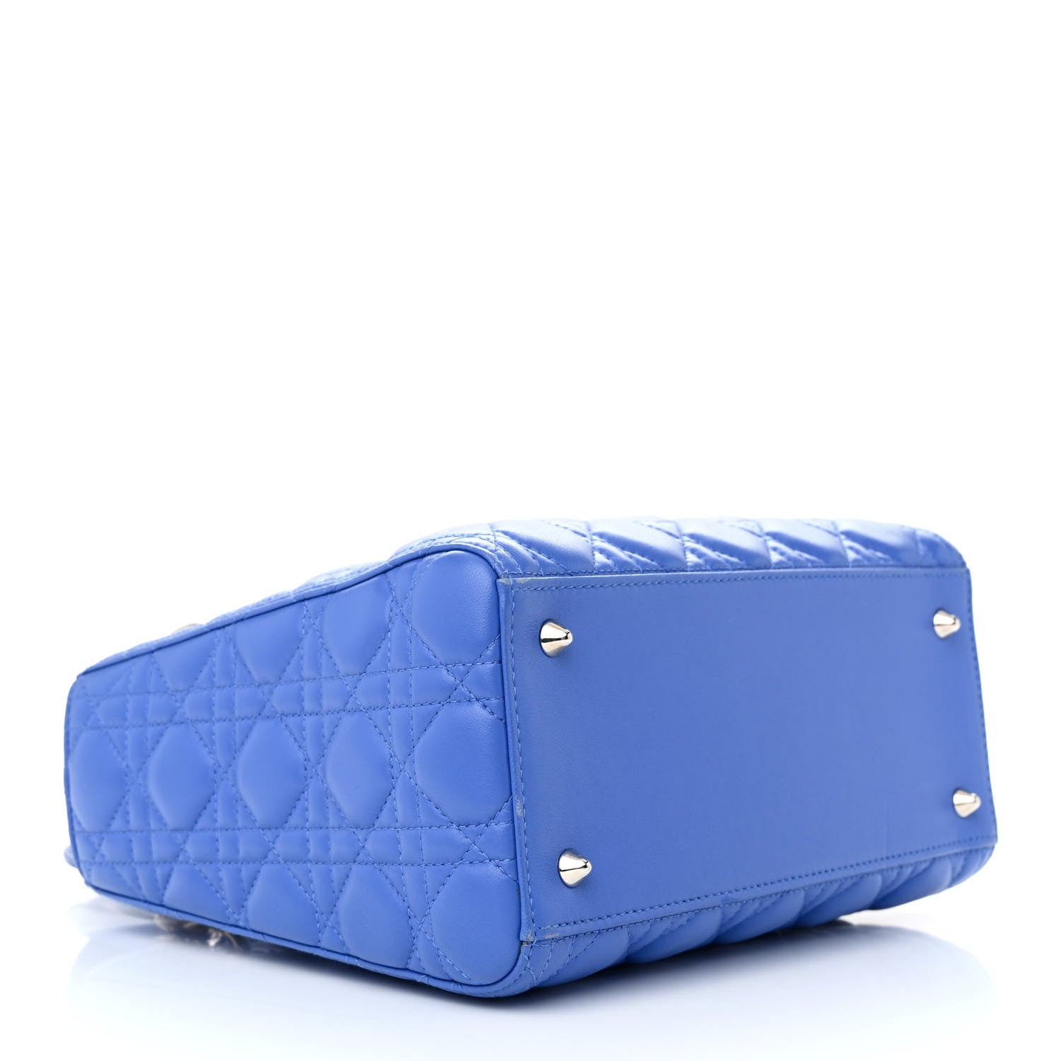 Christian Dior Lambskin Cannage Medium Lady Dior Blue Persan 4 of 12