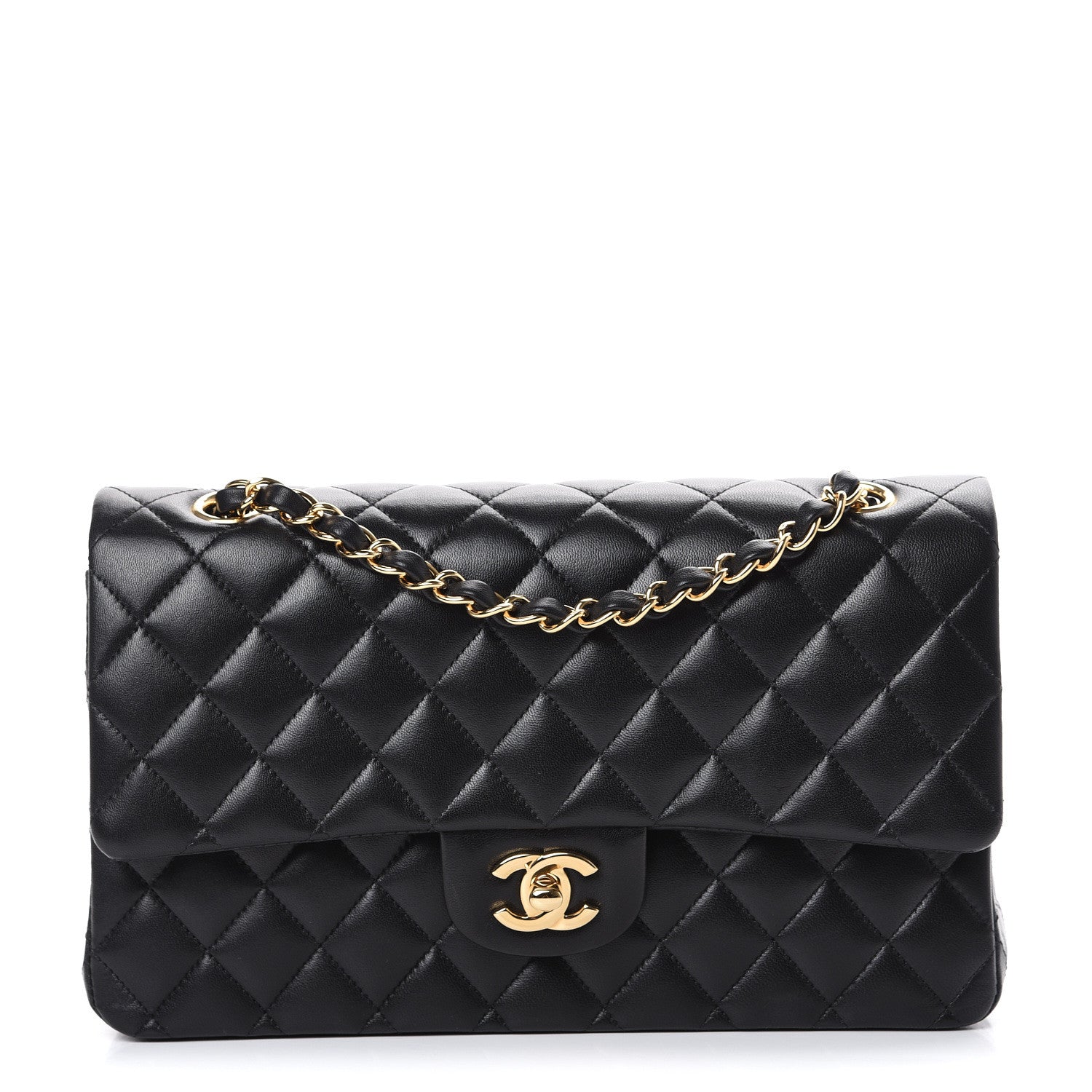 Chanel Lambskin Quilted Medium Double Flap Black 1 of 15