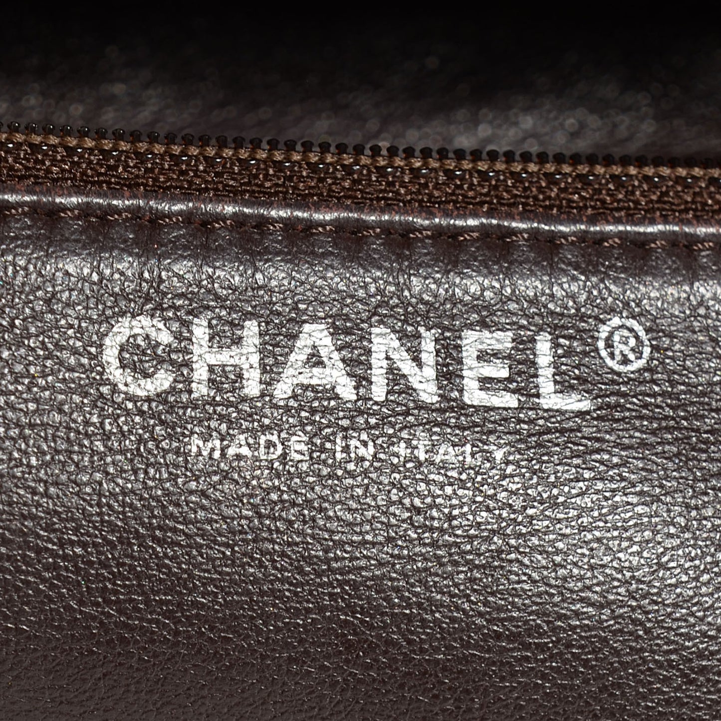 Calfskin Quilted CC Shoulder Bag Brown