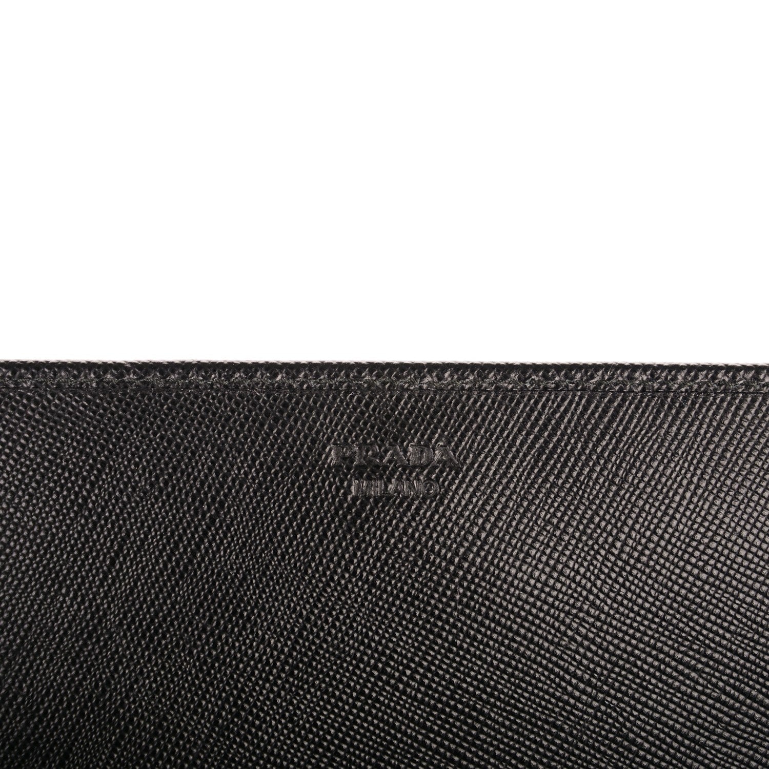 Prada Saffiano Metal Oro Chain Wallet Nero Black 5 of 7