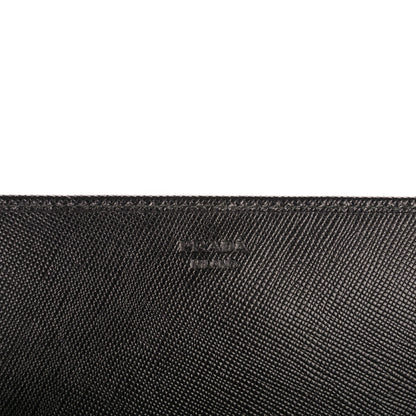 Prada Saffiano Metal Oro Chain Wallet Nero Black 5 of 7