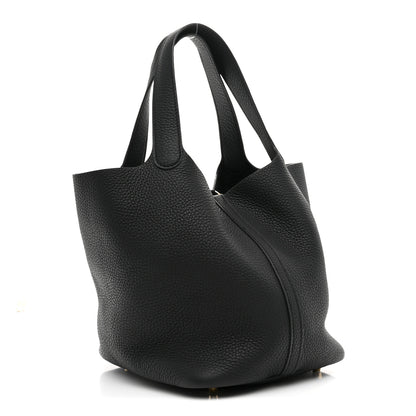 Hermes Taurillon Clemence Picotin Lock 22 MM Black 3 of 11