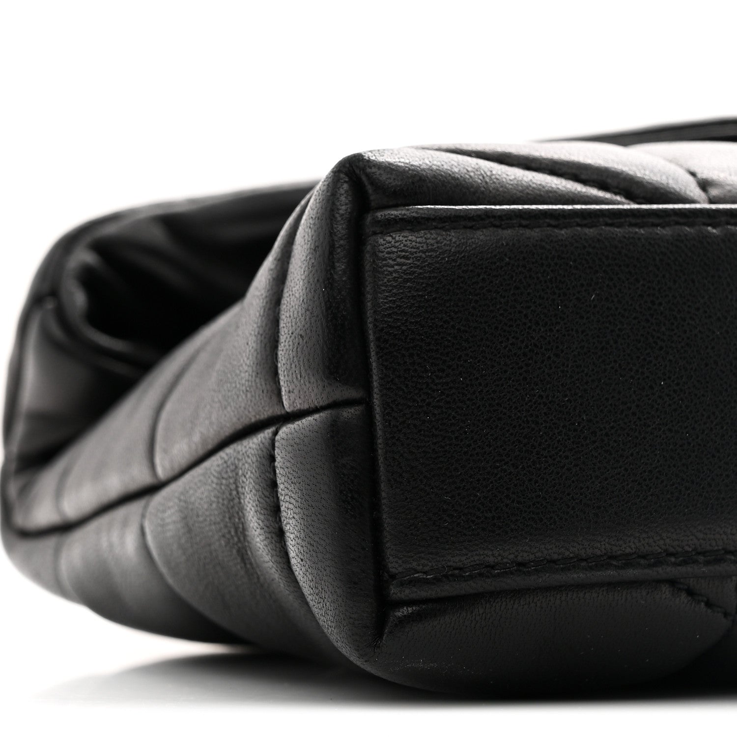 Saint Laurent Lambskin Monogram Loulou Puffer Pouch Clutch Black 10 of 11
