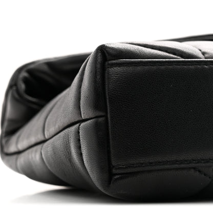 Saint Laurent Lambskin Monogram Loulou Puffer Pouch Clutch Black 10 of 11