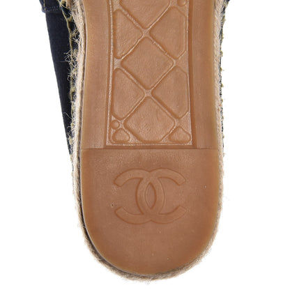 Chanel Fabric CC Espadrilles 38 Blue Green 10 of 12