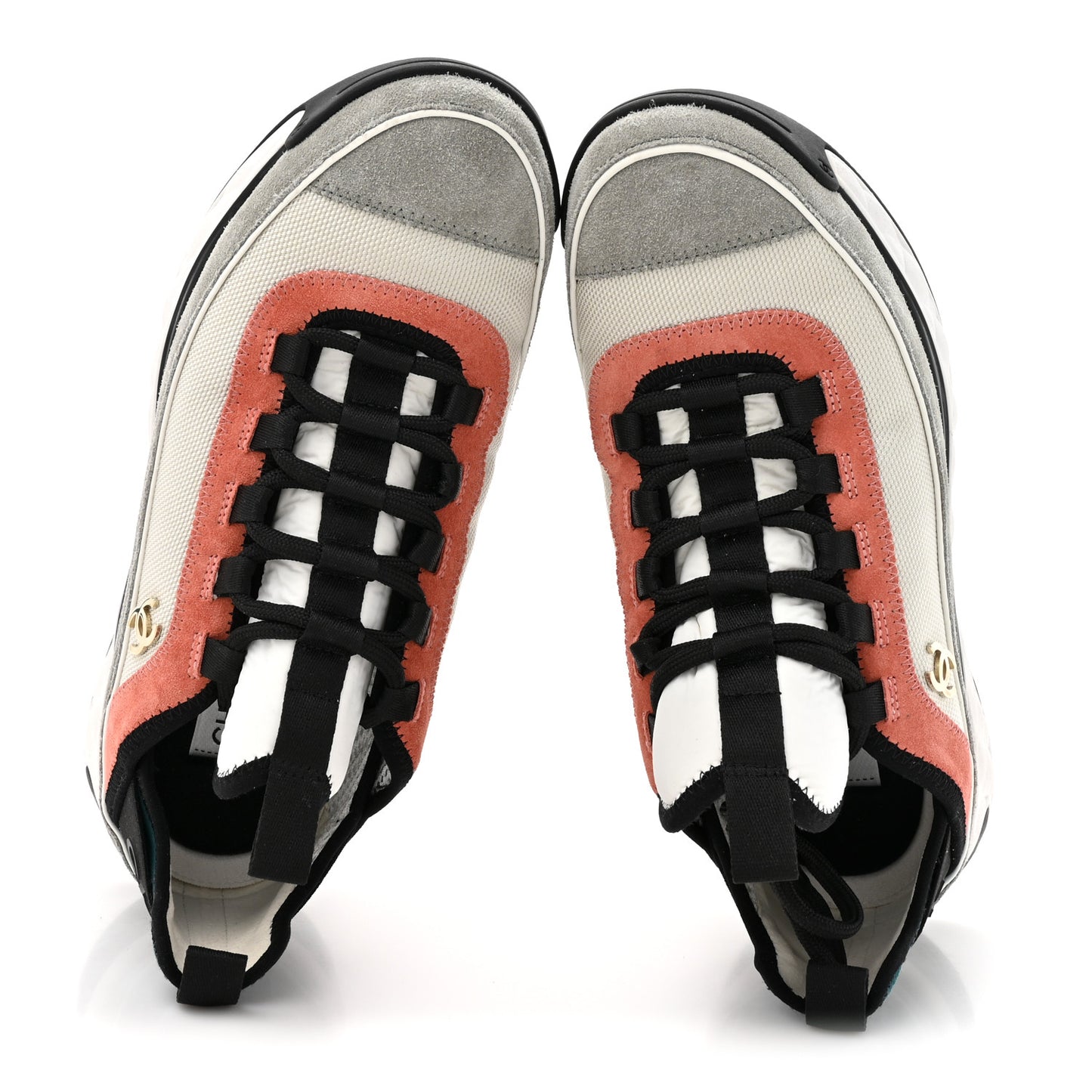 Fabric Suede CC Sneakers 39 White Light Grey Pink