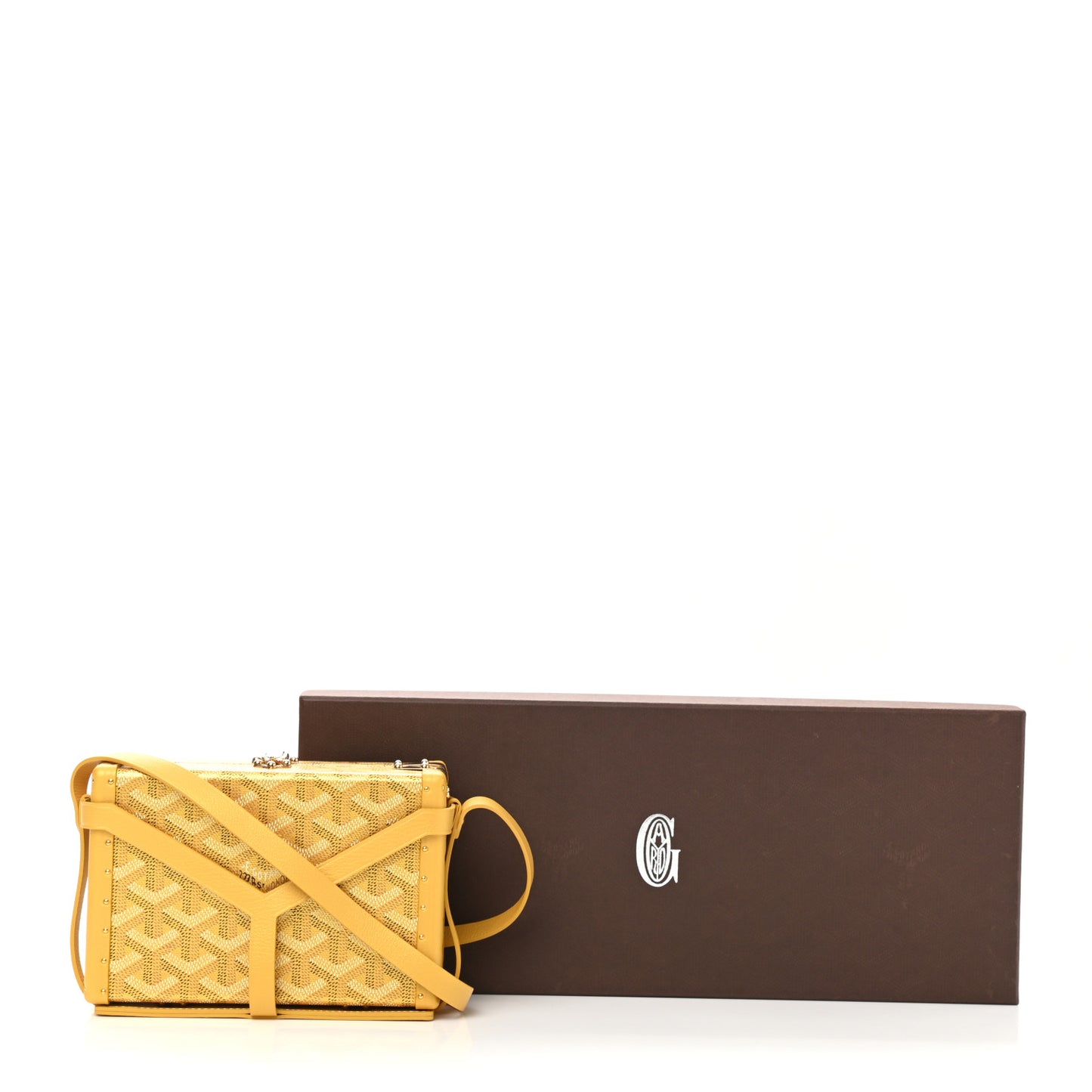 Goyardine Precious Metals Minaudiere Trunk Bag Gold