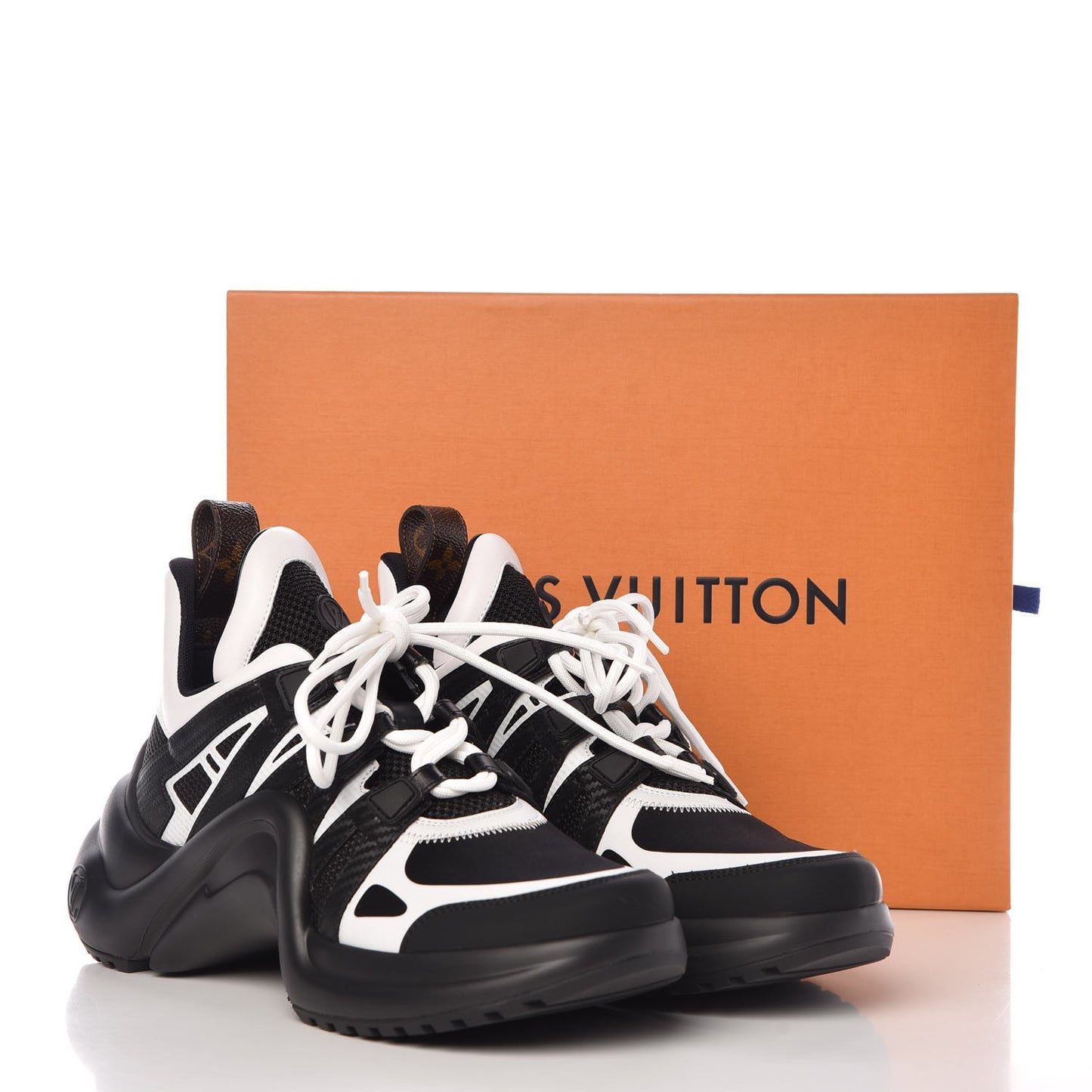 Calfskin Technical Nylon LV Archlight Sneakers 40 Black White