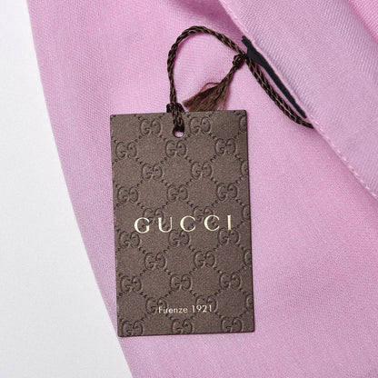 Gucci Wool Silk GG Monogram GGNat Scarf Rose 5 of 5