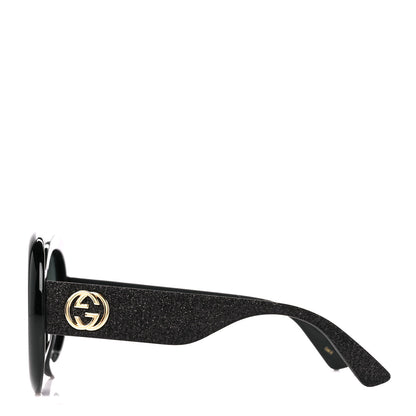 Gucci Acetate Round GG0101S Glitter Sunglasses Black 3 of 8
