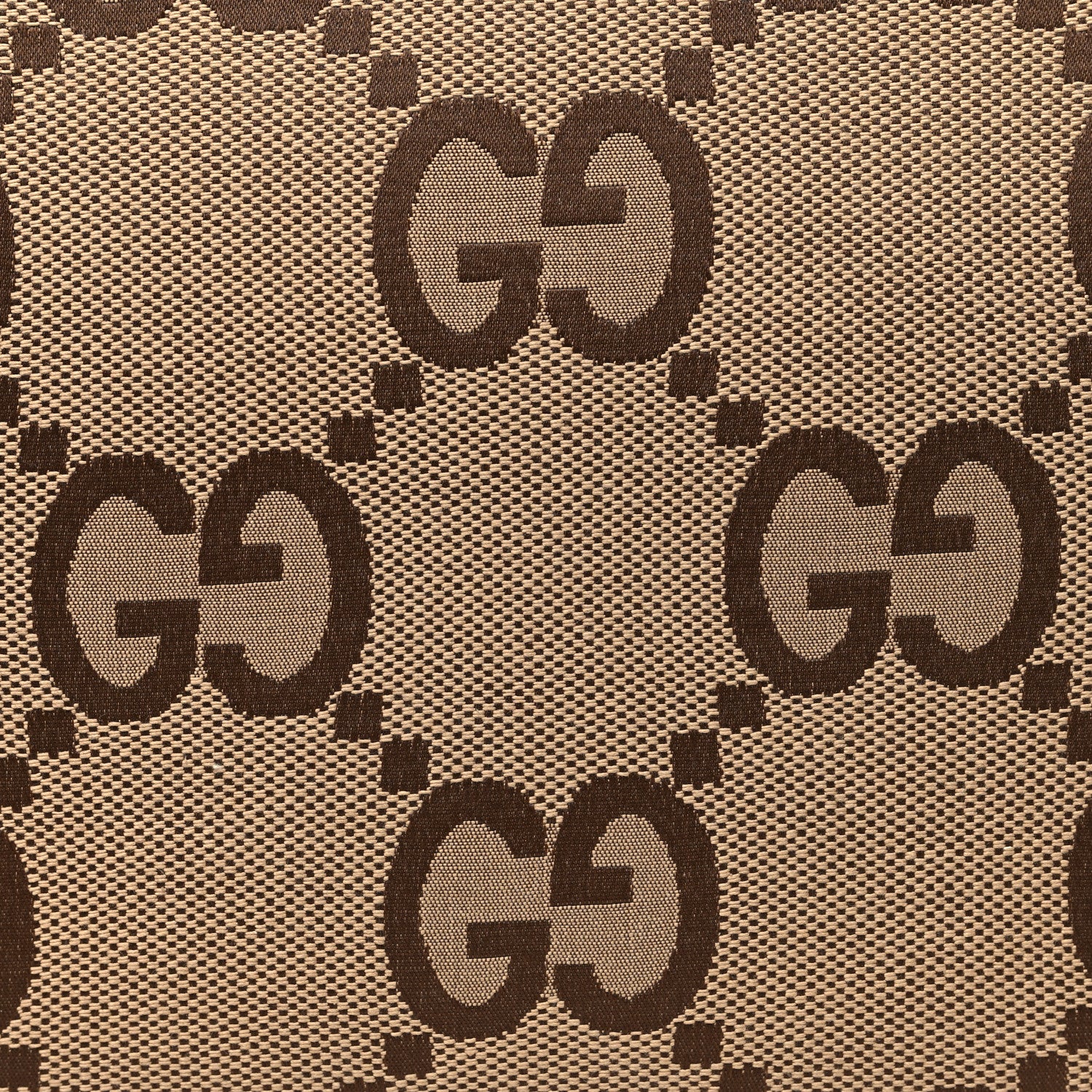 Gucci Monogram Jumbo GG Textured Dollar Calfskin Web Tote Bag Camel Ebony New Acero 8 of 12