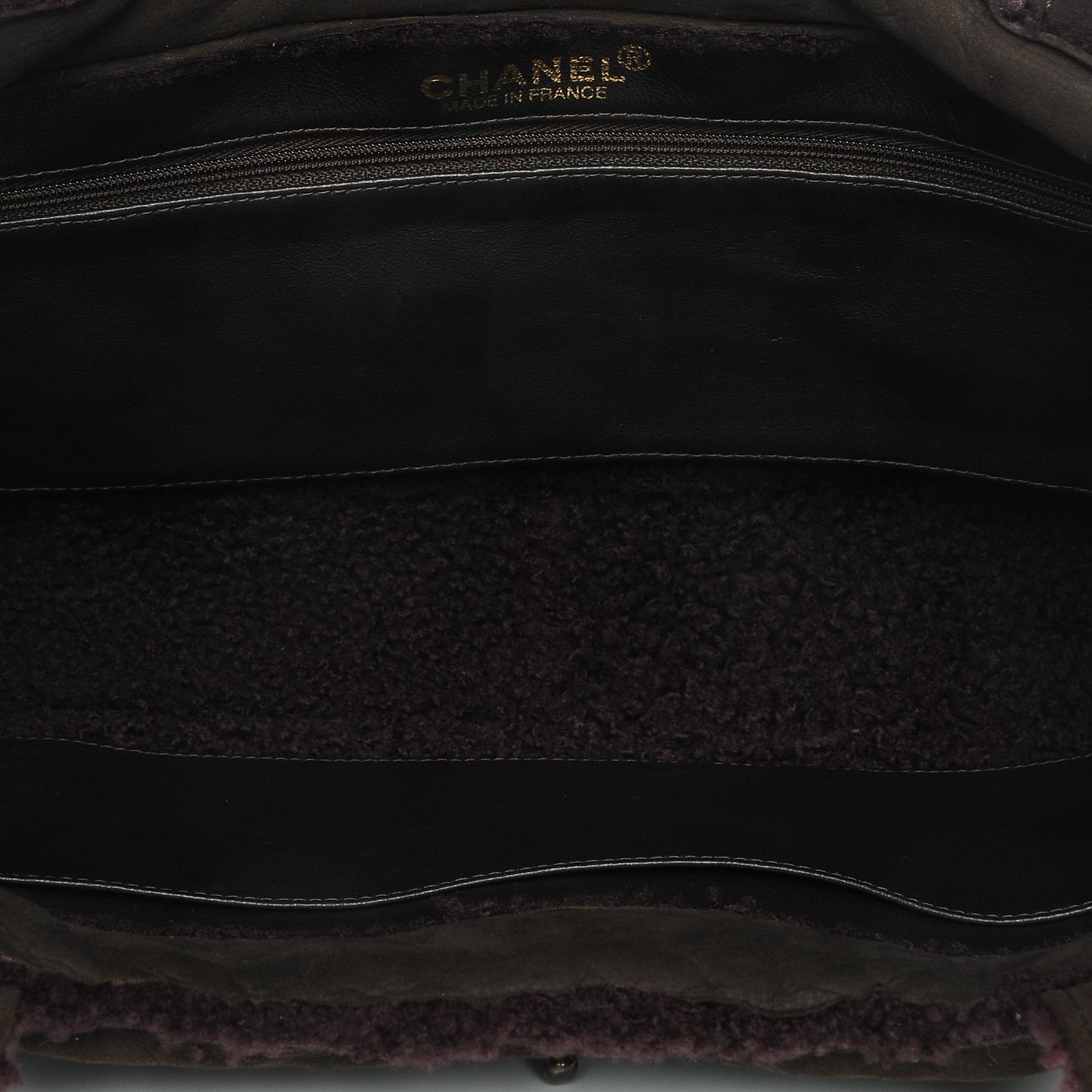 Suede Shearling Handbag Brown