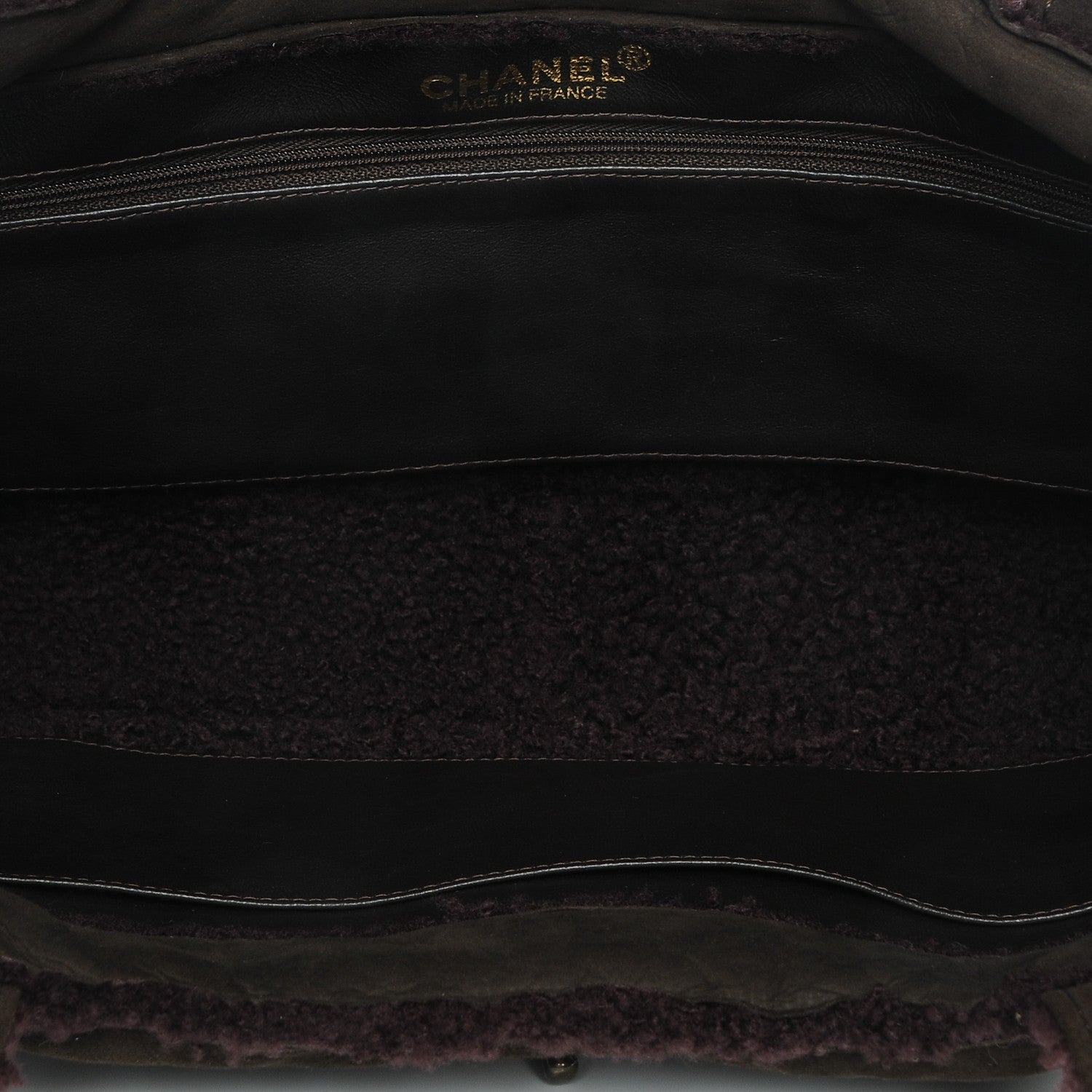Chanel Suede Shearling Handbag Brown 5 of 7