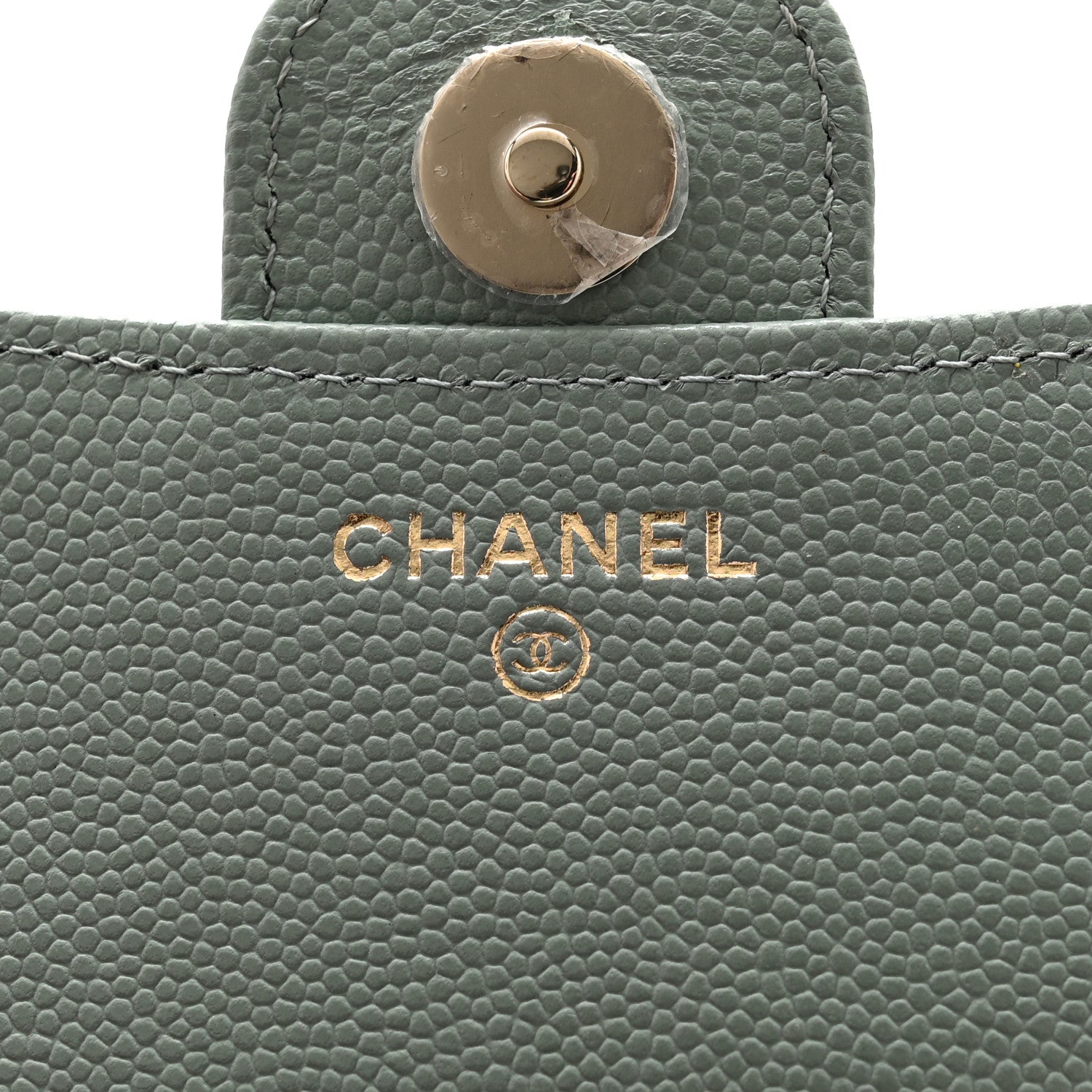 Chanel Caviar Quilted Flap Phone Holder With Chain Light Green 7 of 13