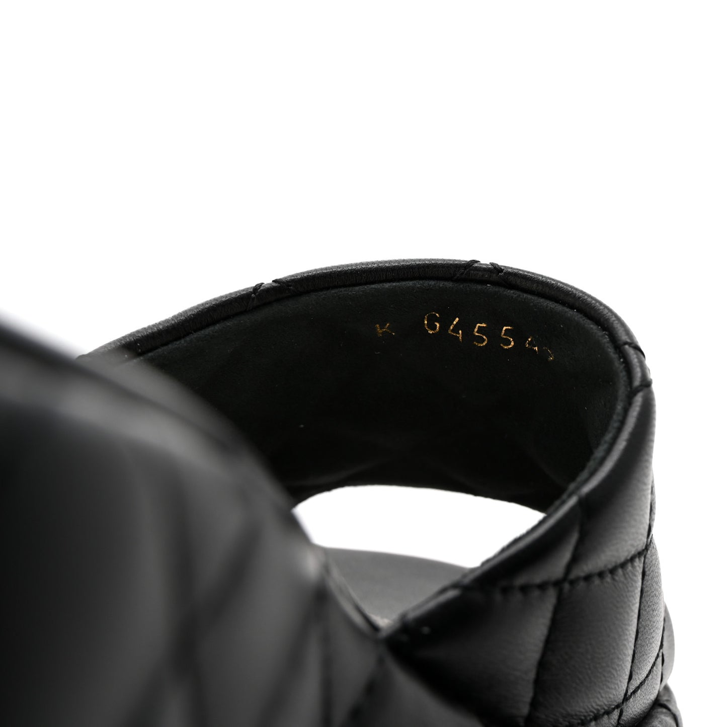 Lambskin Quilted Camelia CC Wedge Sandal Mules 38.5 Black