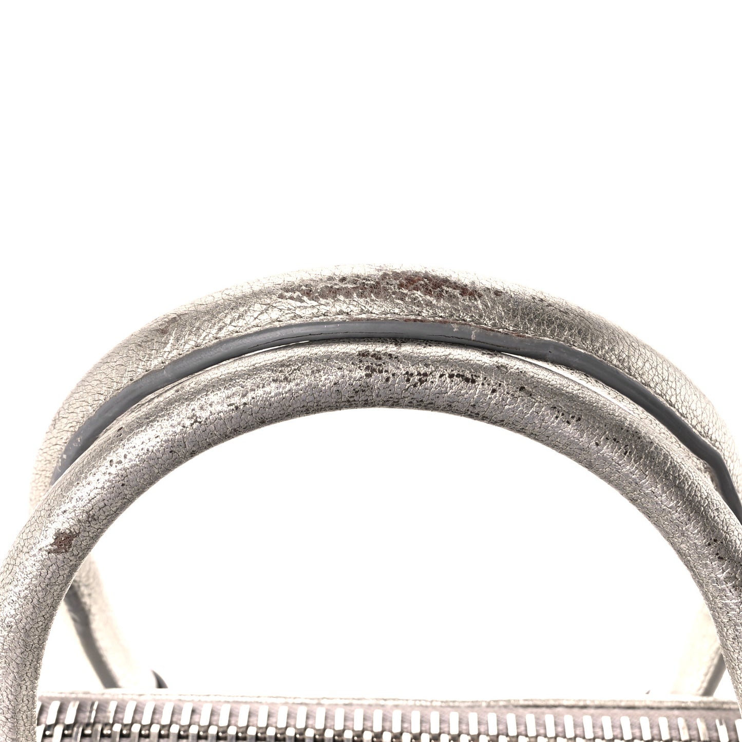 Metallic Sugar Goatskin Small Antigona Silver