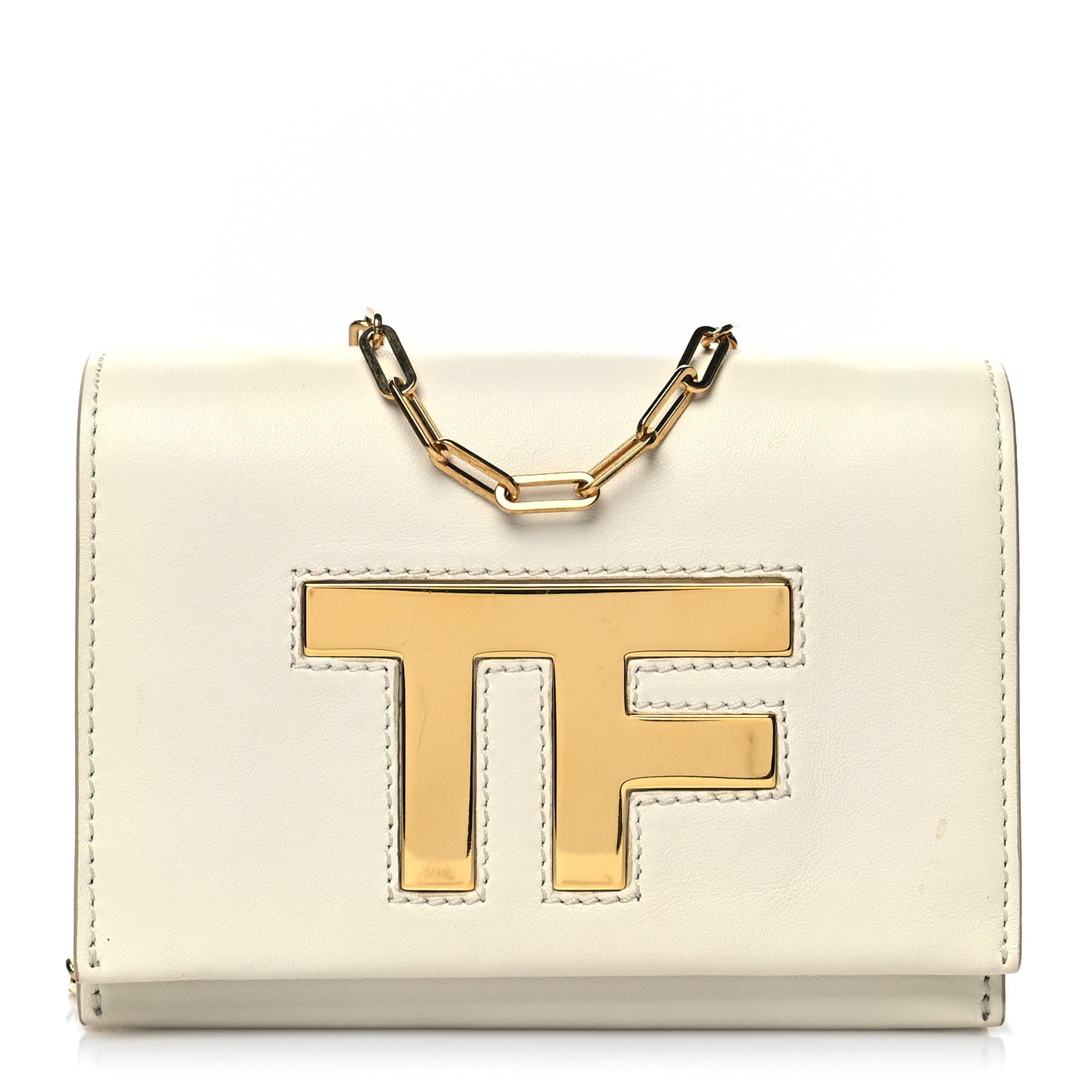 Tom Ford Calfskin Icon Disco Bag White 1 of 15